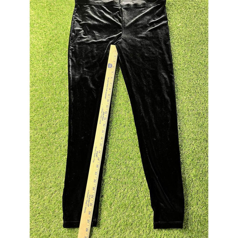 Simply Vera Vera Wang Black Velvet Leggings XL‎